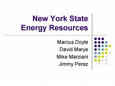 New York State Energy Resources