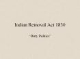 Indian Removal Act 1830 PowerPoint PPT Presentation