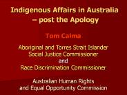 Indigenous Affairs in Australia  