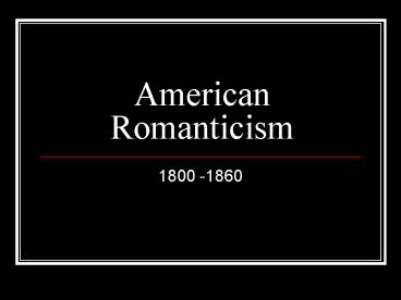 American Romanticism