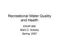 Recreational Water Quality and Health PowerPoint PPT Presentation