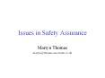 Issues in Safety Assurance PowerPoint PPT Presentation