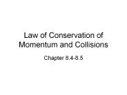 Law of Conservation of Momentum and Collisions
