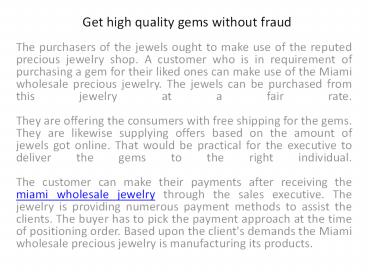 Wholesale Fashion Jewelry Miami