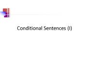 Conditional Sentences (I)