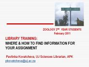 LIBRARY TRAINING: WHERE