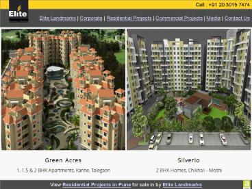 New Residential Projects in Pune by Elite Landmarks