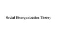Social Disorganization Theory PowerPoint PPT Presentation