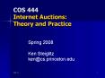 COS 444 Internet Auctions: Theory and Practice PowerPoint PPT Presentation