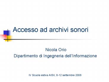 Accesso ad archivi sonori