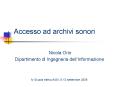 Accesso ad archivi sonori PowerPoint PPT Presentation