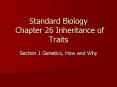 Standard Biology Chapter 26 Inheritance of Traits PowerPoint PPT Presentation