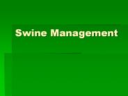 Swine Management
