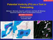 Potential Vorticity (PV) as a Tool in Forecasting