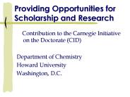Providing Opportunities for Scholarship and Research