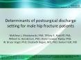 Determinants of postsurgical discharge setting for male hip fracture patients PowerPoint PPT Presentation