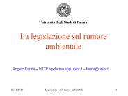 La legislazione sul rumore ambientale