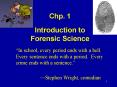 Chp. 1 Introduction to Forensic Science PowerPoint PPT Presentation