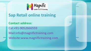 sap retail online training