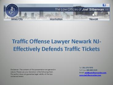 Traffic Offense Lawyer Newark NJ-Effectively Defends Traffic Tickets (1)