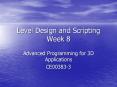 Level Design and Scripting Week 8 PowerPoint PPT Presentation