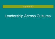 Leadership Across Cultures