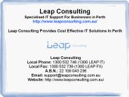 Leap Consulting Provides Cost Effective IT Solutions In Perth