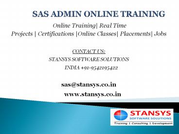 Sas Admin Visualization Online Training In Bangalore