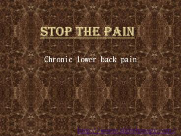 chronic lower back pain