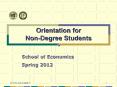 Orientation for Non-Degree Students PowerPoint PPT Presentation