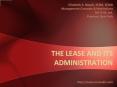 THE LEASE AND ITS ADMINISTRATION PowerPoint PPT Presentation
