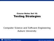 Course Notes Set 10: Testing Strategies