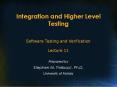 Integration and Higher Level Testing PowerPoint PPT Presentation