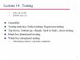 Lezione 14. Testing PowerPoint PPT Presentation