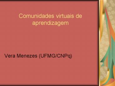 Comunidades virtuais de aprendizagem