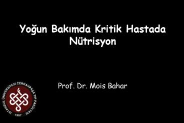 Yogun Bakimda Kritik Hastada N