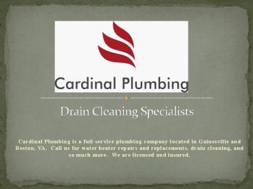 Drain Cleaning Specialists