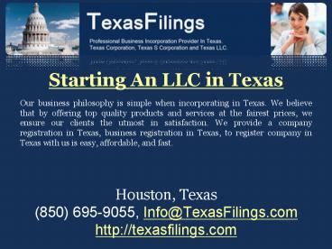 Starting An LLC in Texas