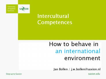 Intercultural Competences