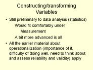 Constructing/transforming Variables