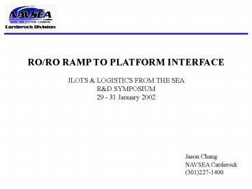 RO/RO RAMP TO PLATFORM INTERFACE
