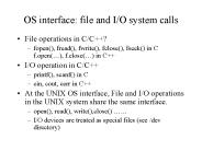 OS interface: file and I/O system calls