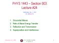 PHYS 1443-003, Fall 2003 PowerPoint PPT Presentation