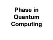 Phase in Quantum Computing