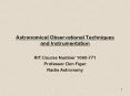 Astronomical Observational Techniques and Instrumentation PowerPoint PPT Presentation