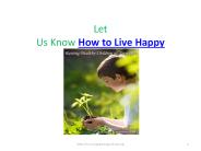 how to be happy in life