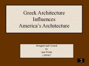 Greek Architecture Influences America