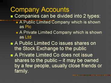 Company Accounts