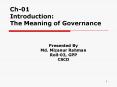 Ch-01 Introduction: The Meaning of Governance PowerPoint PPT Presentation