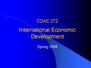 CDAE 272  International Economic Development